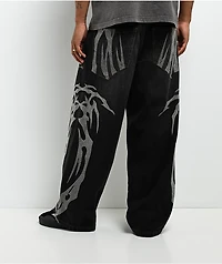 Vitriol Void Vein Black Wash Ultra Wide Jeans