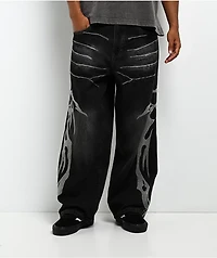 Vitriol Void Vein Black Wash Ultra Wide Jeans