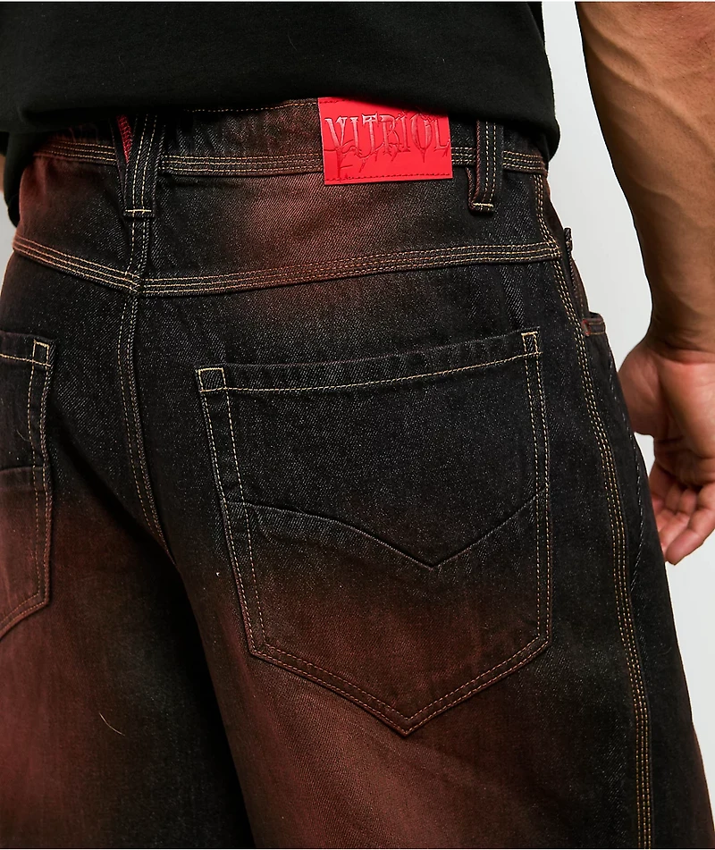 Vitriol Voided Color Black Wash Ultra Wide Jeans