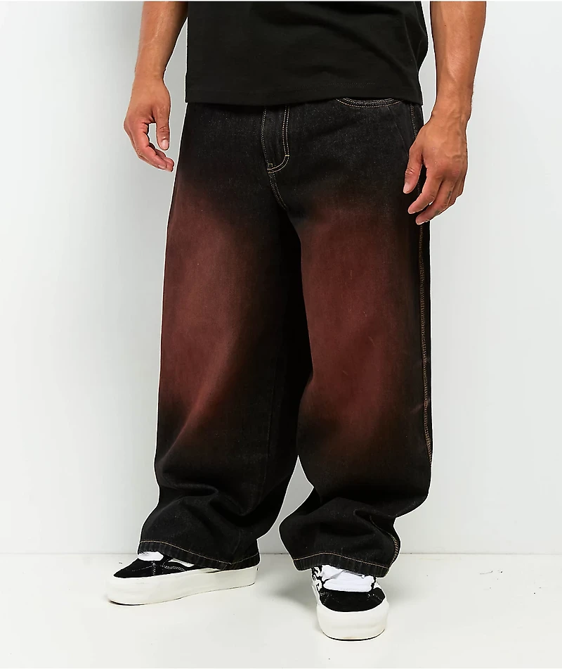 Vitriol Voided Color Black Wash Ultra Wide Jeans