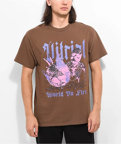 Vitriol World On Fire Brown T-Shirt