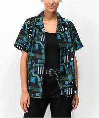 Vitriol Ziggy Circuit Board Short Sleeve Button Up Shirt