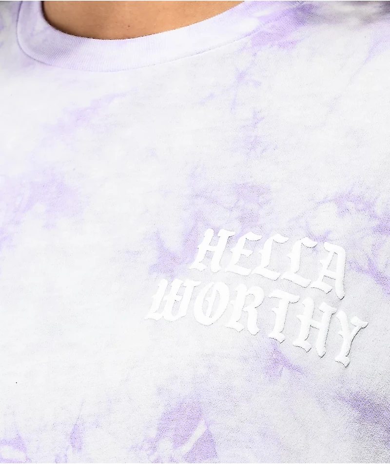 Viva La Bonita Hella Worthy Purple Tie Dye T-Shirt