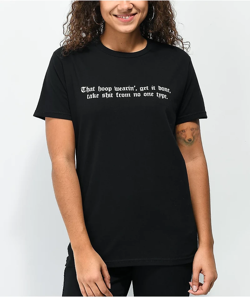 Viva La Bonita Hoop Wearin Black T-Shirt