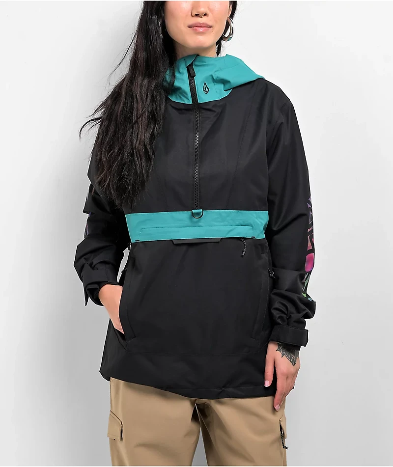 Volcom Ashfield Black & Blue 10K Anorak Snowboard Jacket
