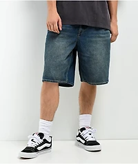 Volcom Billow Oliver Mid Blue Denim Shorts