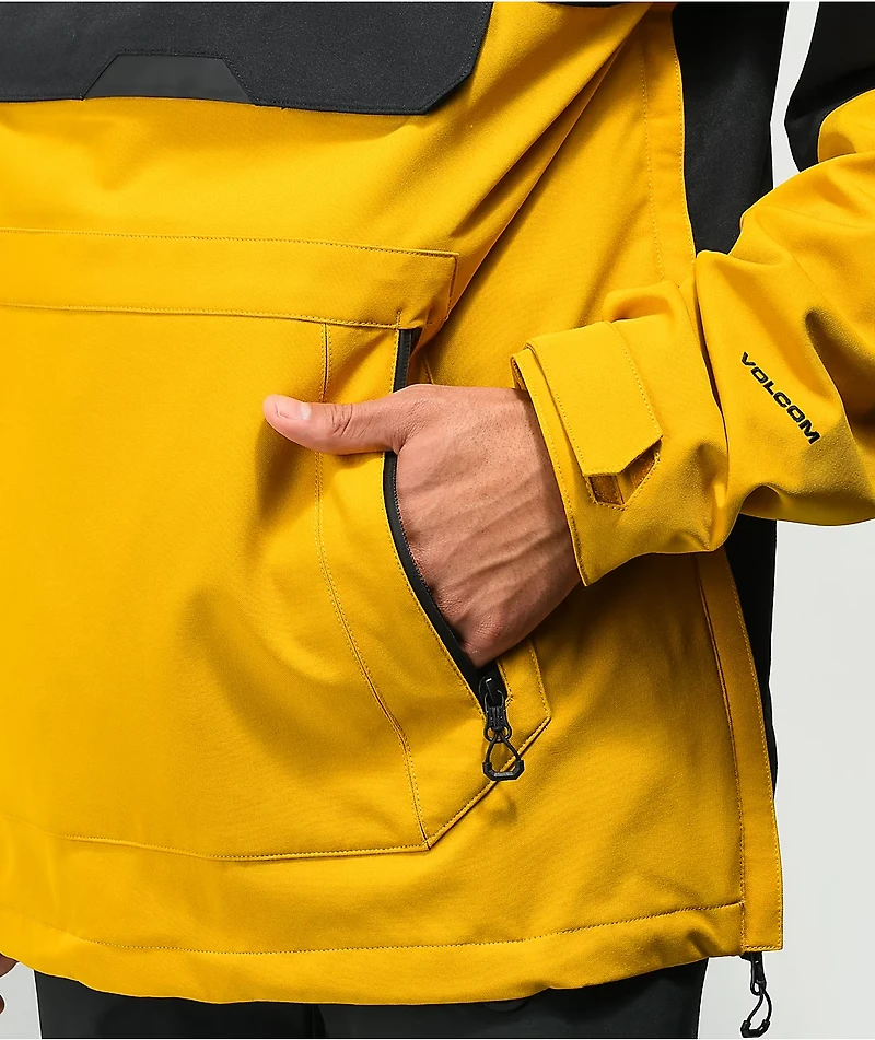 Volcom Brighton Gold & Black 15K Anorak Snowboard Jacket