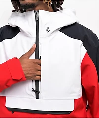 Volcom Brighton Red & White Anorak 15k Snowboard Jacket