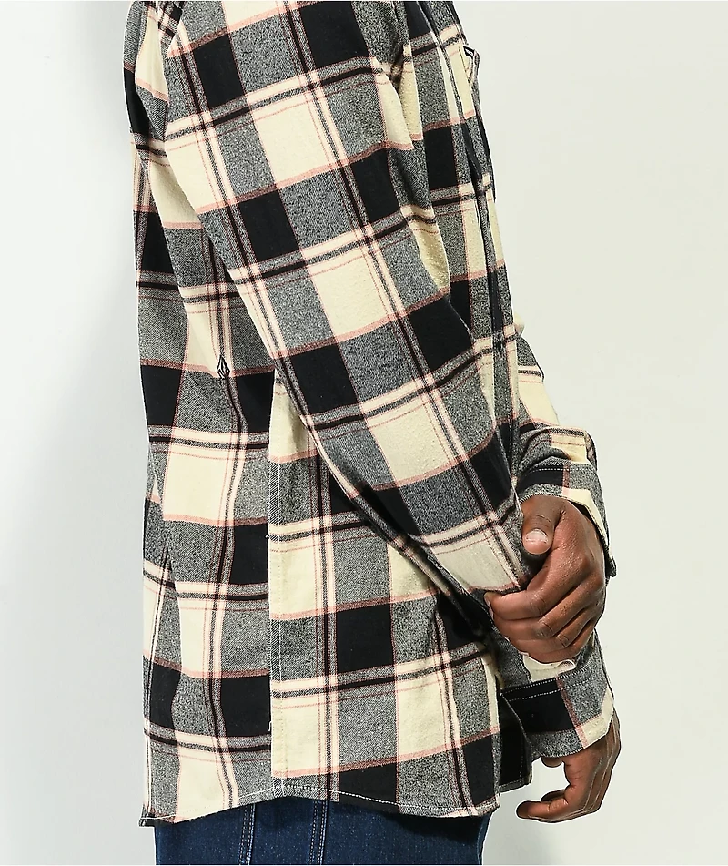 Volcom Caden White & Black Plaid Flannel Shirt