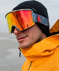 Volcom Garden Cloudwash Camo & Red Chrome Snowboard Goggles