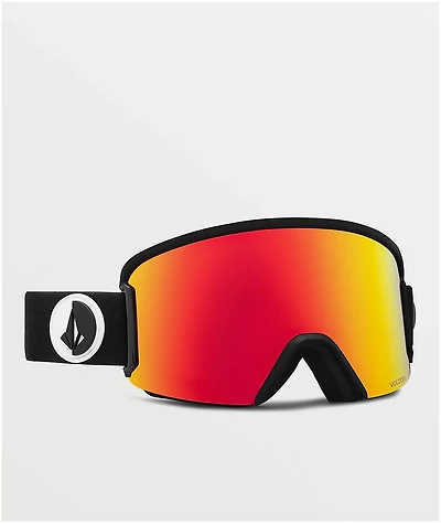 Volcom Garden Gloss Black Red Chrome Snowboard Goggles