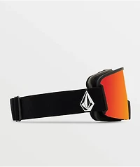 Volcom Garden Matte Black & Red Chrome Snowboard Goggles