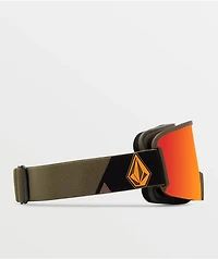 Volcom Garden Military Gold & Red Chrome Snowboard Goggles