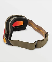 Volcom Garden Military Gold & Red Chrome Snowboard Goggles