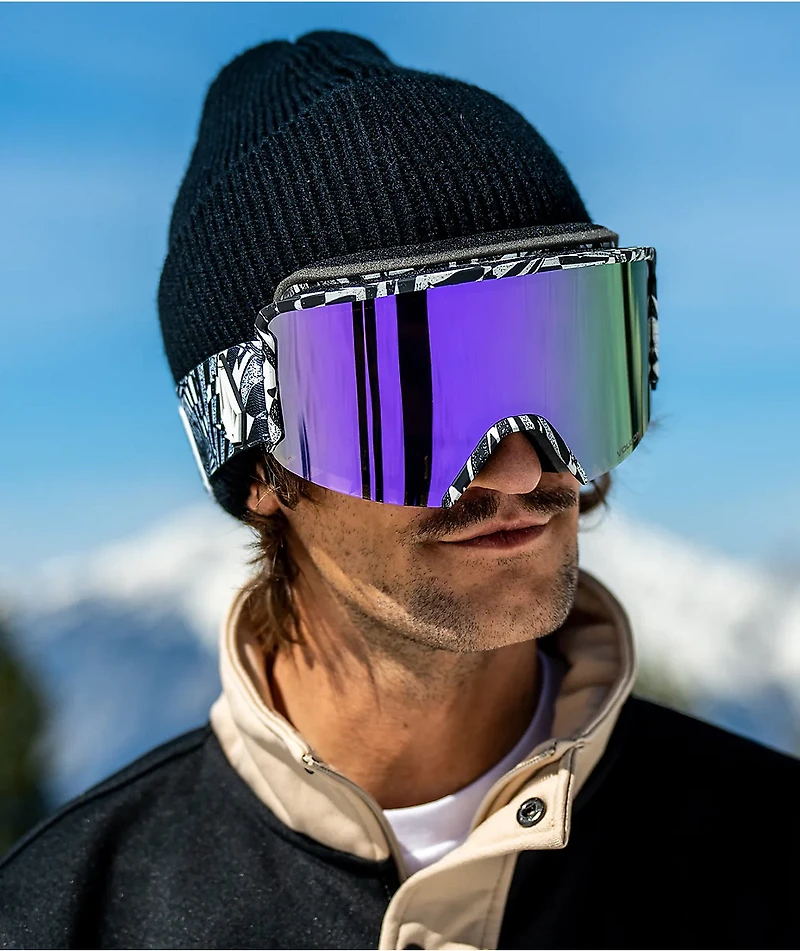 Volcom Garden OP Art & Purple Chrome Snowboard Goggles