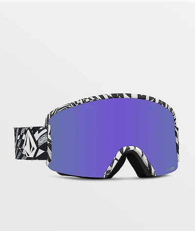 Volcom Garden OP Art & Purple Chrome Snowboard Goggles