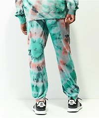 Volcom Iconic Stone Teal Tie Dye Fleece Sweatpants