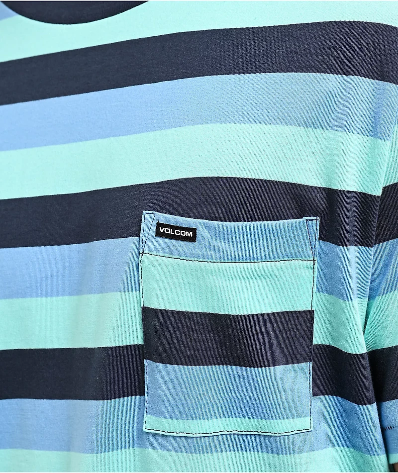 Volcom Knowstone Crew Bird Blue Pocket T-Shirt
