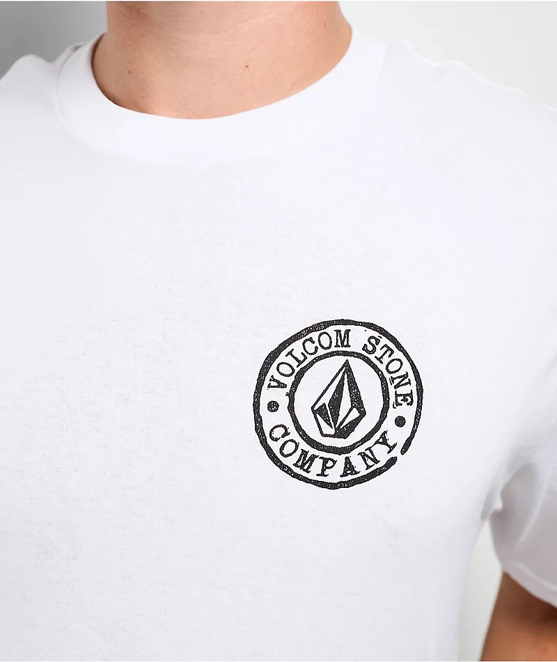 Volcom Logo Stamp White T-Shirt