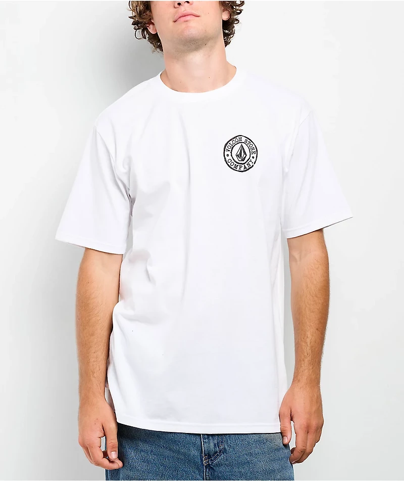 Volcom Logo Stamp White T-Shirt