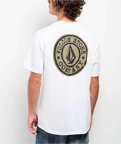 Volcom Logo Stamp White T-Shirt
