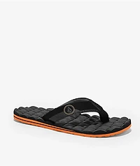 Volcom Recliner Black & Flash Orange Sandals