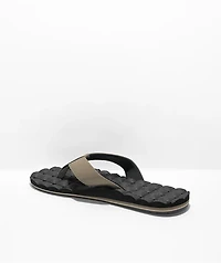 Volcom Recliner Khaki & Black Leather Sandals