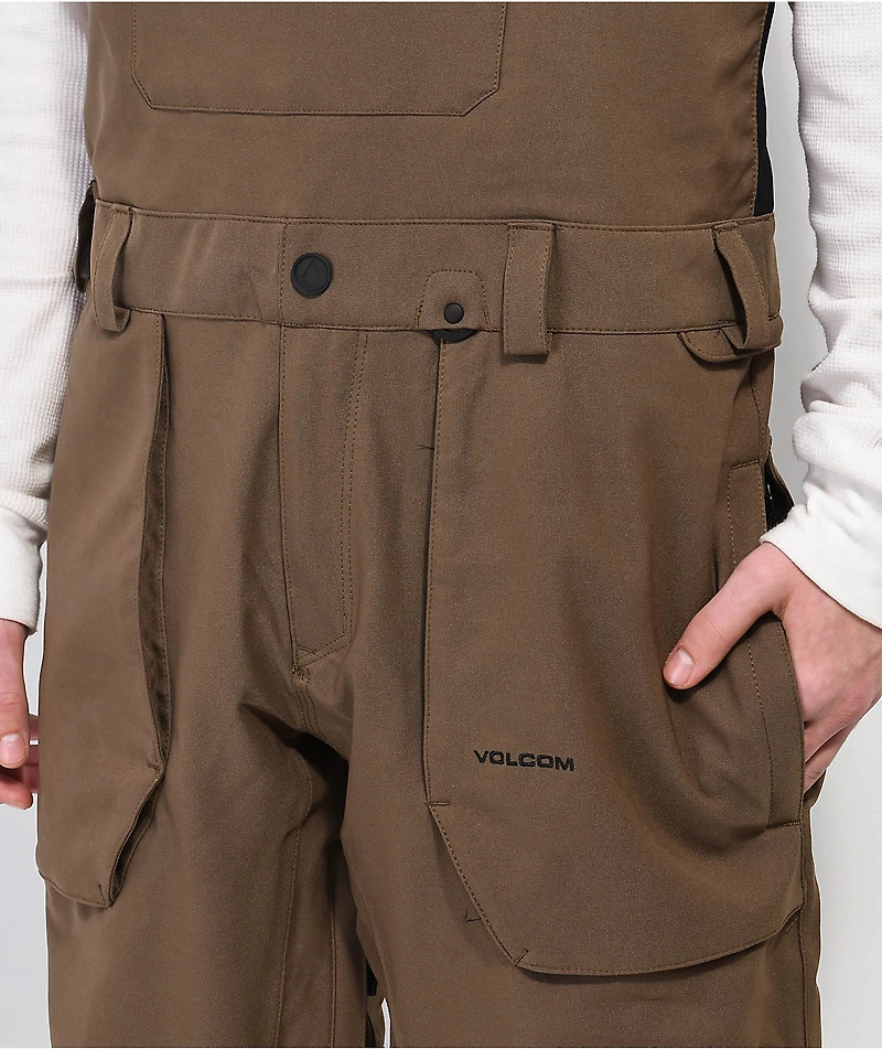 Volcom Roan Brown 15K Bib Snowboard Pants