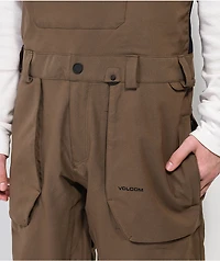 Volcom Roan Brown 15K Bib Snowboard Pants
