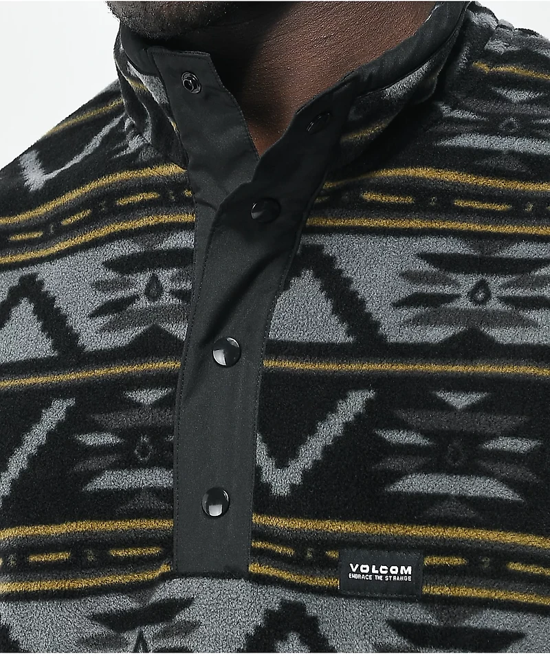 Volcom Switch Case Black, Grey & Brown Fleece Jacket