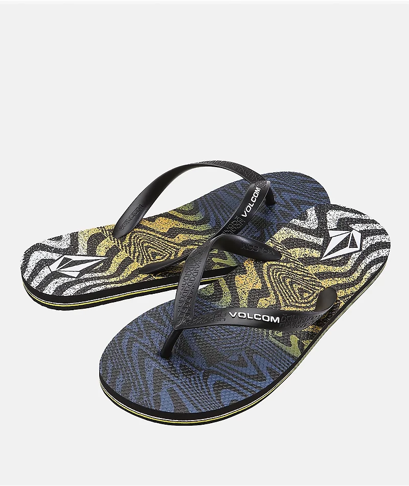 Volcom Volcomotion Black & Yellow Sandals