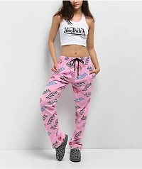 Von Dutch All Over Logo Pink Lounge Set