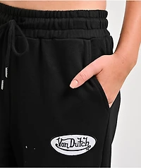 Von Dutch Black Wash Wide Leg Sweatpants