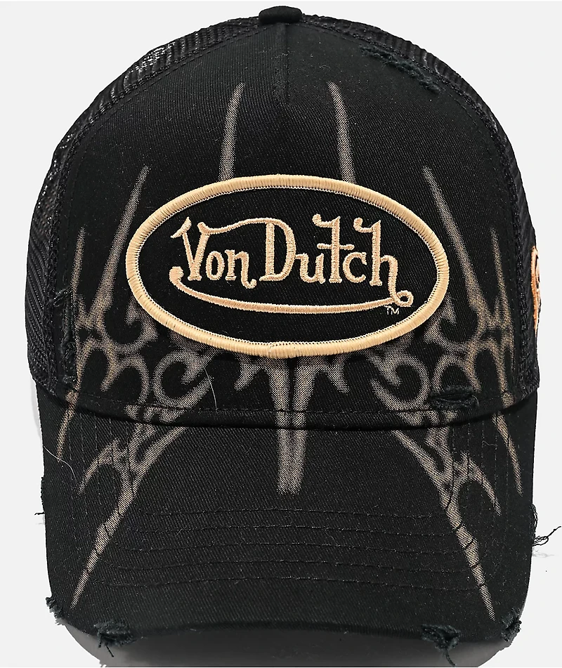 Von Dutch Bleached Black Trucker Hat