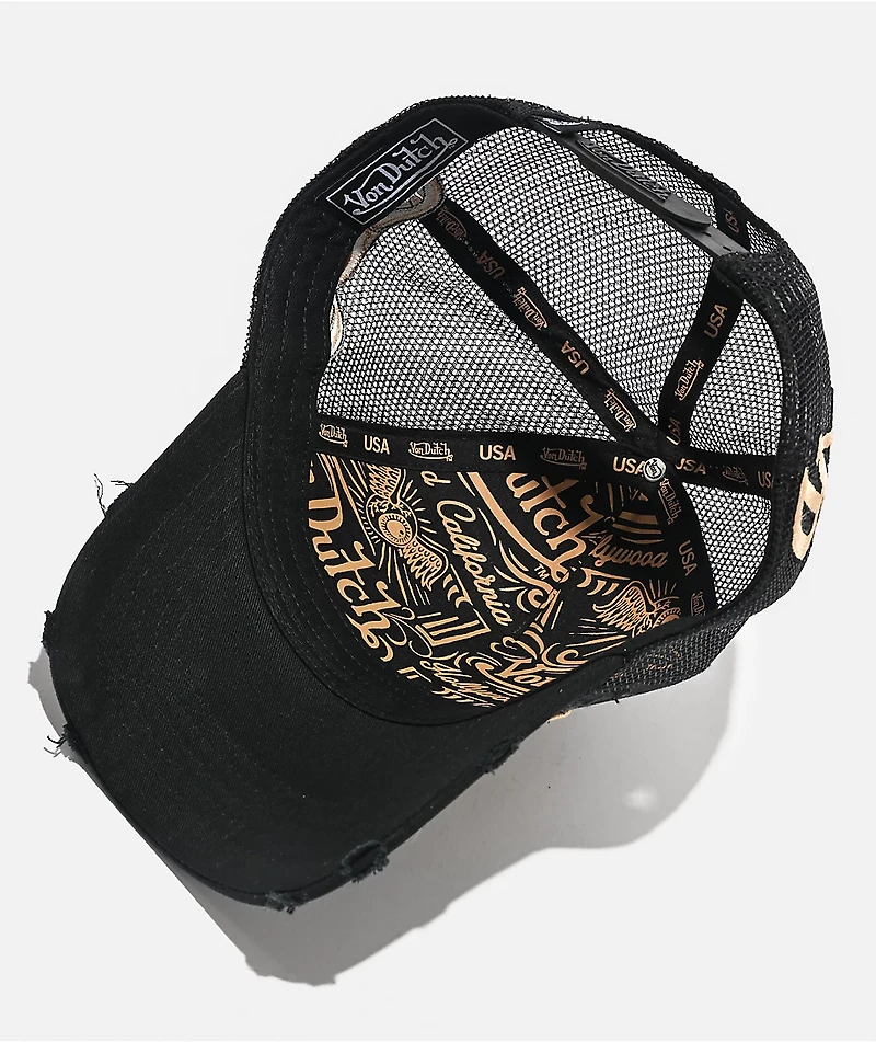 Von Dutch Bleached Black Trucker Hat
