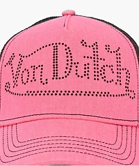 Von Dutch Bling Pink & Black Trucker Hat