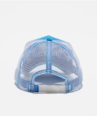 Von Dutch Blue & White Velvet Trucker Hat