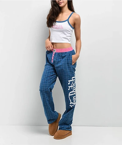 Von Dutch Blue Plaid Lounge Set