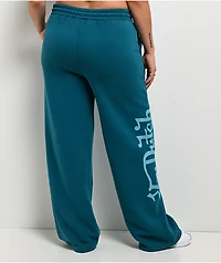 Von Dutch Blue Wash Wide Leg Sweatpants