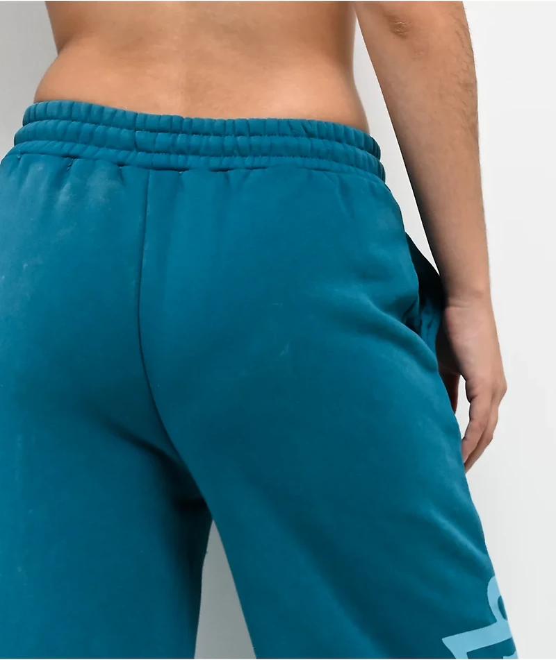 Von Dutch Blue Wash Wide Leg Sweatpants