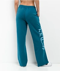 Von Dutch Blue Wash Wide Leg Sweatpants