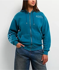 Von Dutch Blue Wash Zip Hoodie