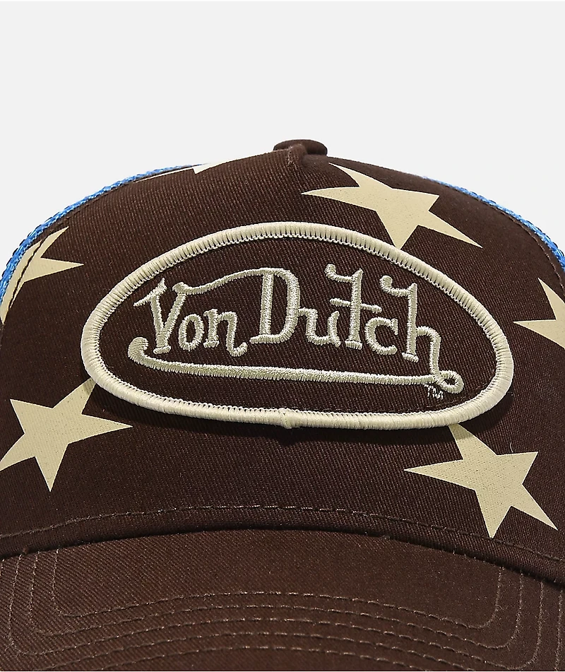 Von Dutch Brown & Blue Americana Trucker Hat