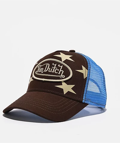 Von Dutch Brown & Blue Americana Trucker Hat