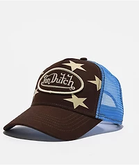 Von Dutch Brown & Blue Americana Trucker Hat