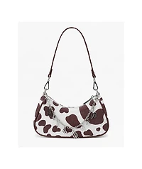 Von Dutch Brown Cow Print Shoulder Bag