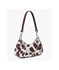 Von Dutch Brown Cow Print Shoulder Bag