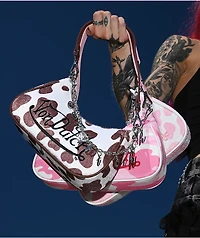 Von Dutch Brown Cow Print Shoulder Bag