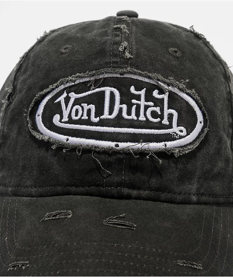 Von Dutch Busted Black Strapback Hat