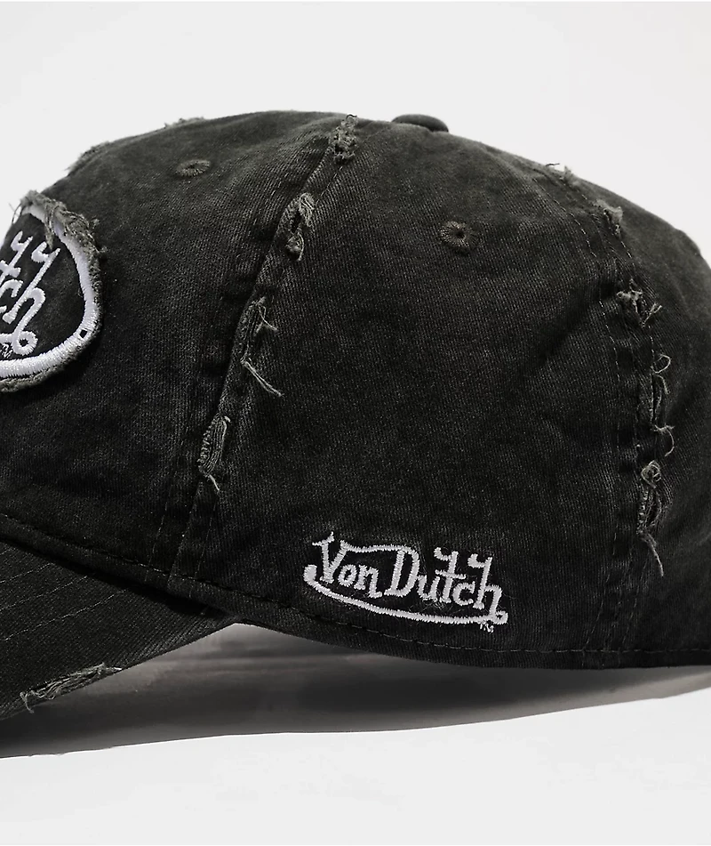 Von Dutch Busted Black Strapback Hat
